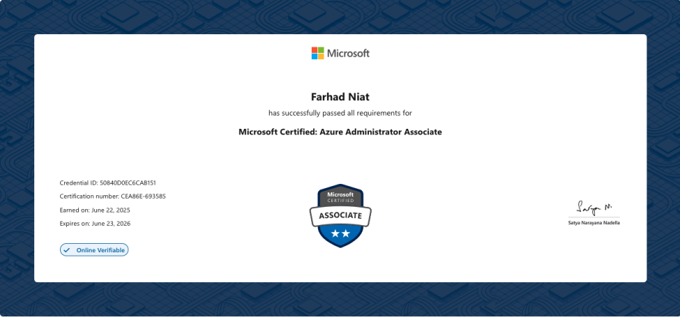 Microsoft 365 Certified: Azure Administrator Associate