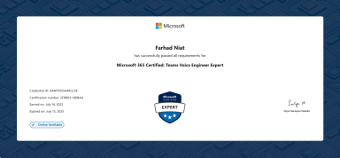 Microsoft 365 Certified: Teams Voice Engineer Expert
