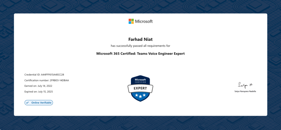 Microsoft 365 Certified: Teams Voice Engineer Expert